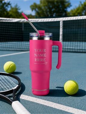 Hogg Bluetooth Speaker Mug 30 oz Insulated Travel Tumbler Hot Pink